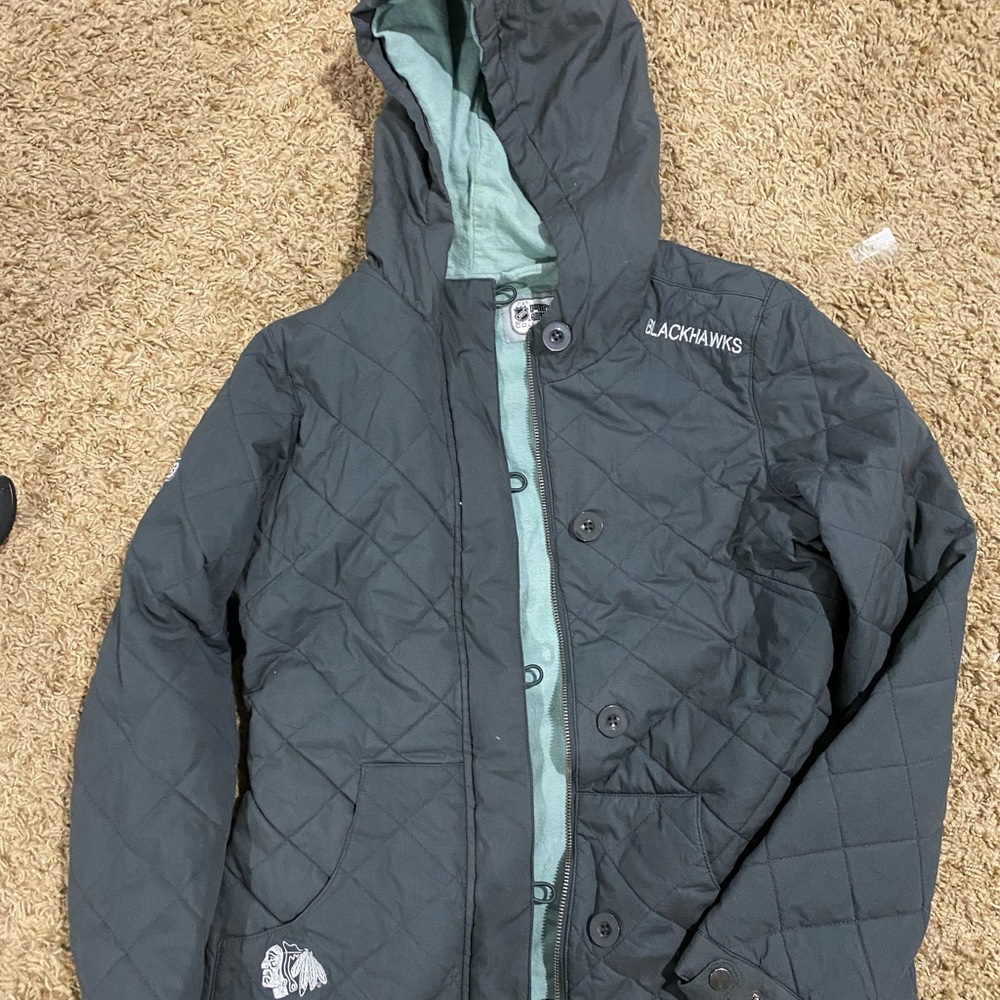 Grey/mint green Official NHL Blackhawks jacket